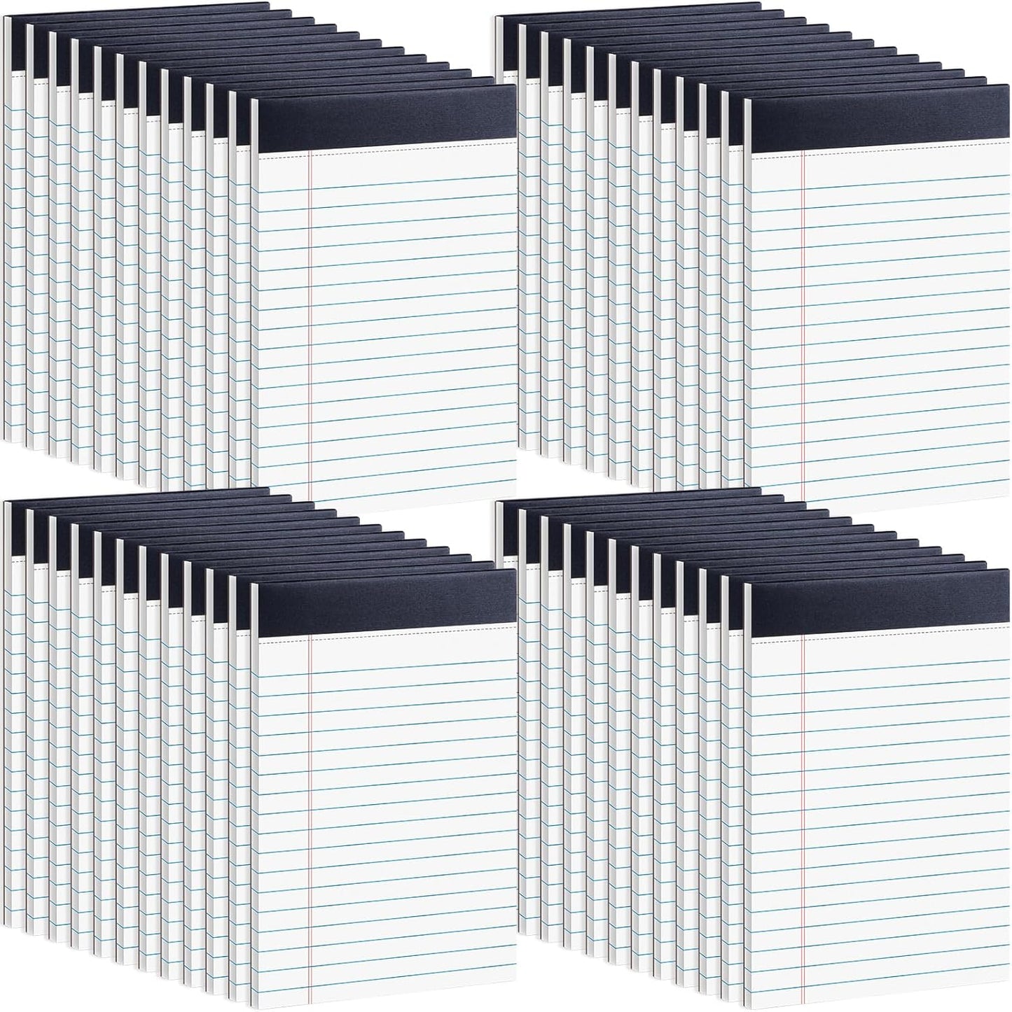 48 Pack Legal Pads Bulk,8.5 x 11 Inch White Notepad, Note Pads College Ruled Perforated Memo Pad for Work Study Daily Note Taking List, Lined Writing Pads Memo Refills Notepads for Office Home School