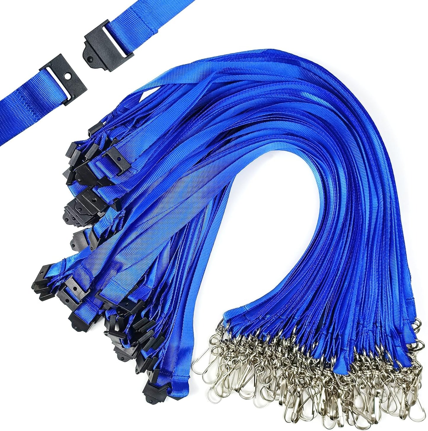 DE Breakaway Lanyards for Id Badges,Teacher Lanyard with with J-Hook Bulk Flat Lanyards for Name tag ID Badges Holder