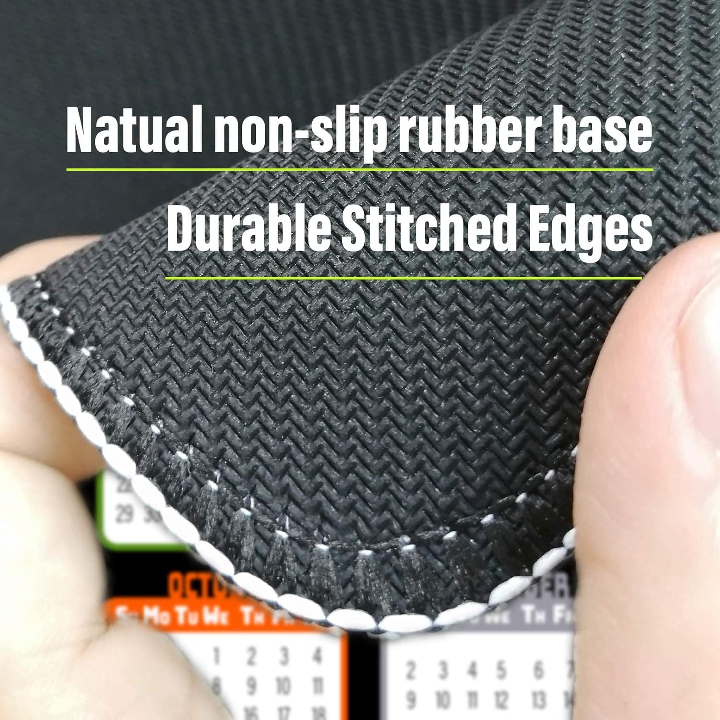 Calendar Mouse Pad 9.5 X 7.8 in, Mouse Pads with Stitched Edges and Non-Slip Rubber Base, Home Office Desk Decor Accessories for Computer Laptop Work Gaming (White 2026 with Holidays)