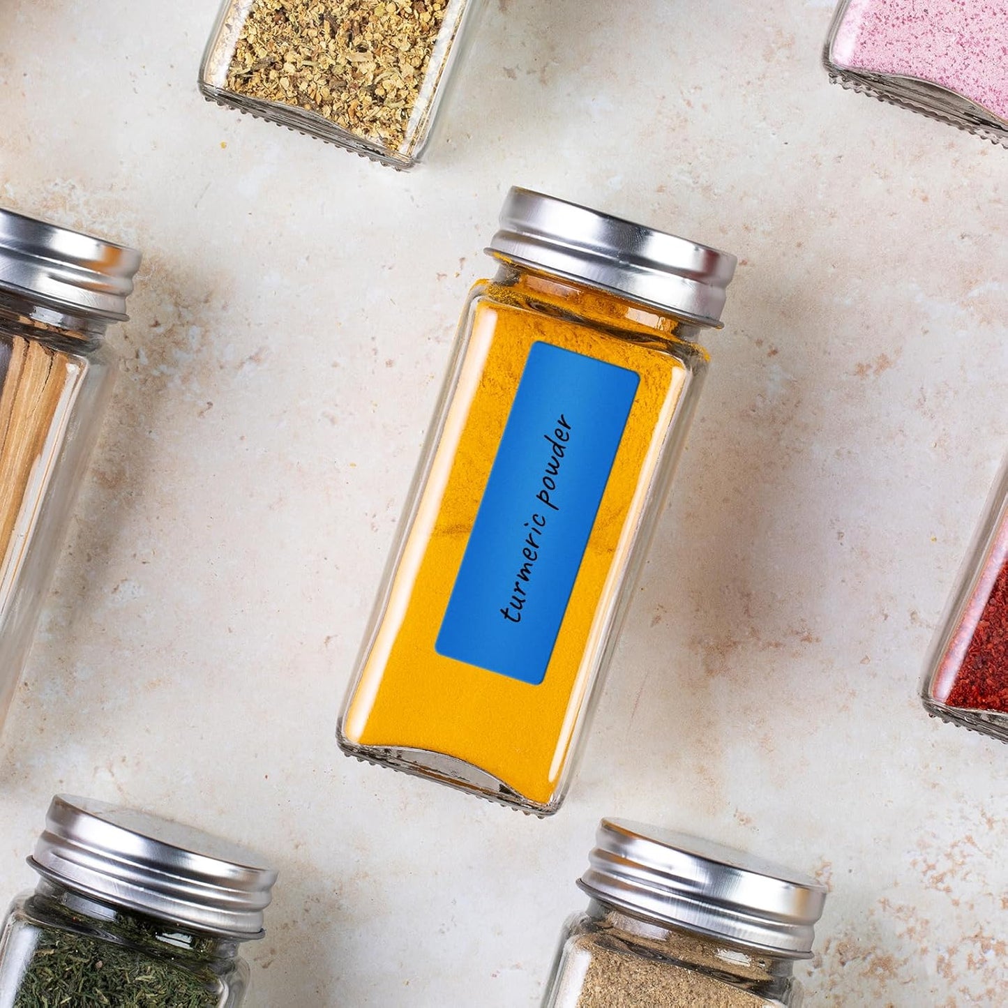 Blue Rectangle Stickers 2 x 1 Inch Color Coding Labels Vinyl Roll Self-Adhesive Waterproof Removable 500 PCS