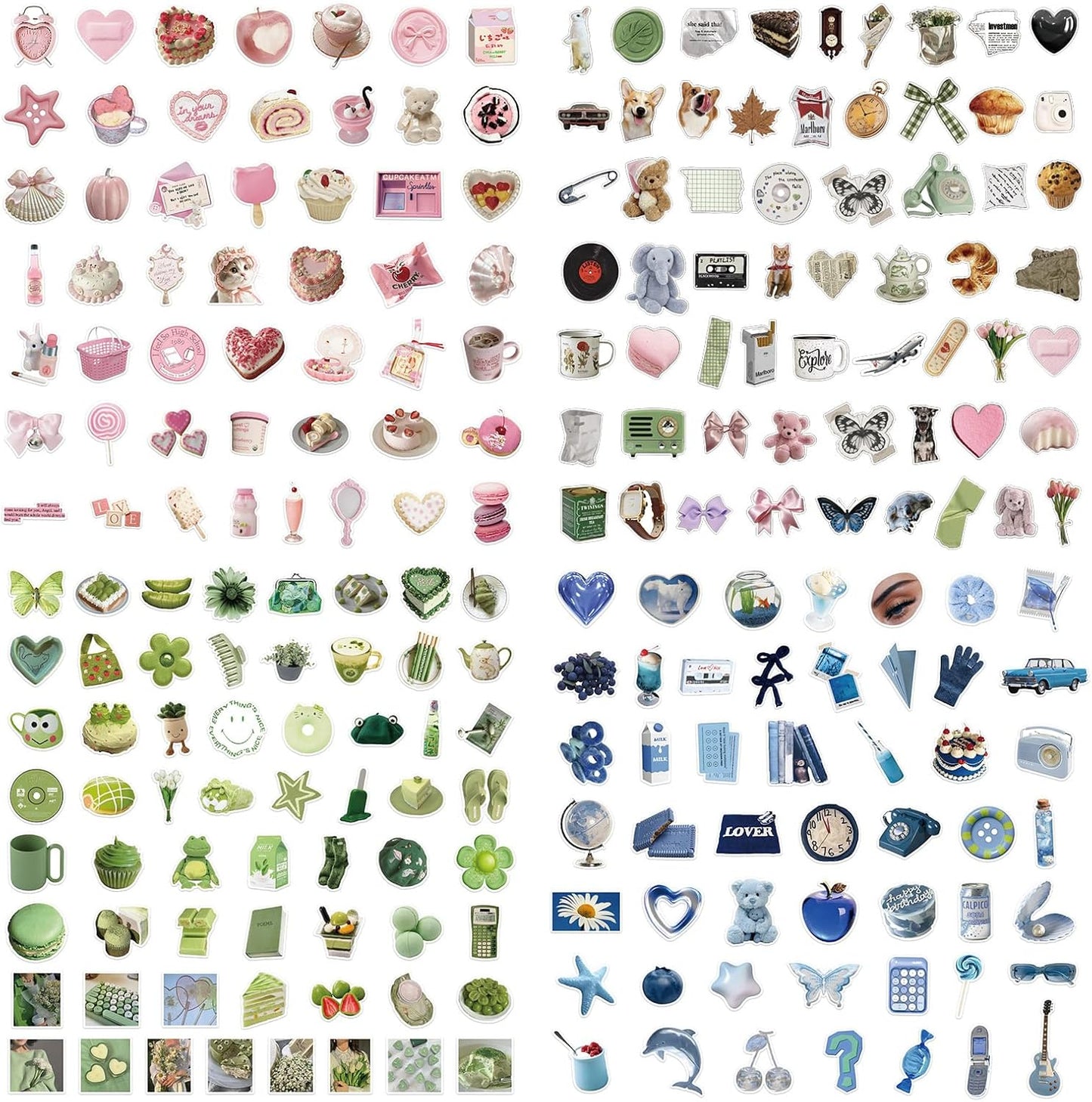 440 Pcs Vintage Aesthetic Stickers for Scrapbooks Laptop Water Bottles Skateboard Notebooks Phone Kindle, Cute Vinyl Stickers for for Kids Teens Adults Girls