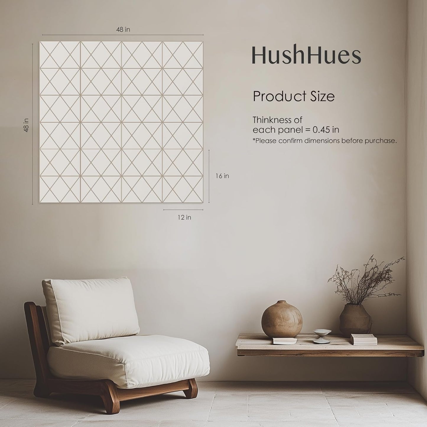 12-Pack Acoustic Panels, 16"x12"x0.4" Large Acoustic Wall Panels, Self-Adhesive Sound Absorbing Panels for Recording Studios & Offices, White+Camel Decorative Acoustic Panels