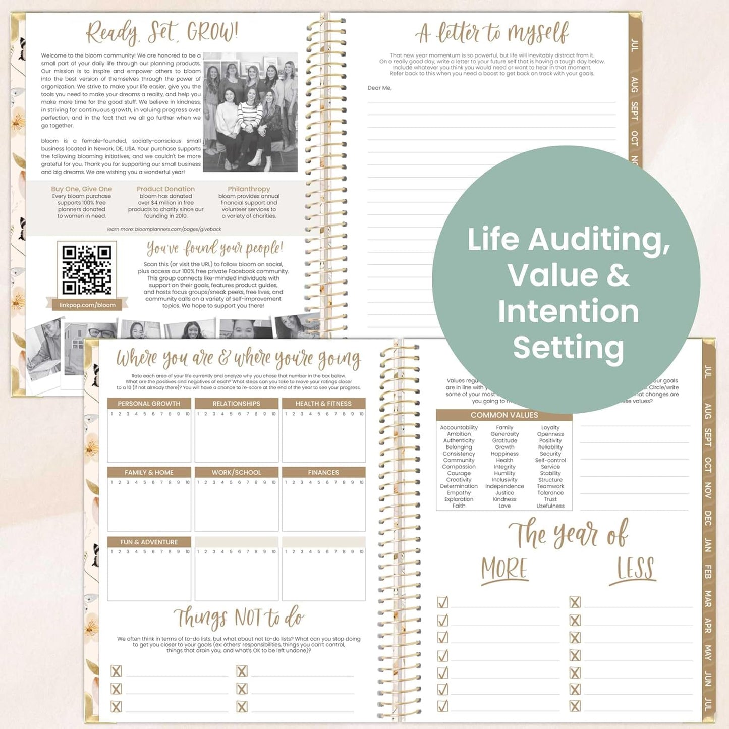 bloom daily planners HARDCOVER 2025-2026 (8.5" x 11") Academic Year Day Planner (July 2025 - July 2026) - Task Goal Organizer - Monthly & Weekly Inspirational Agenda Book - Butterfly Garden