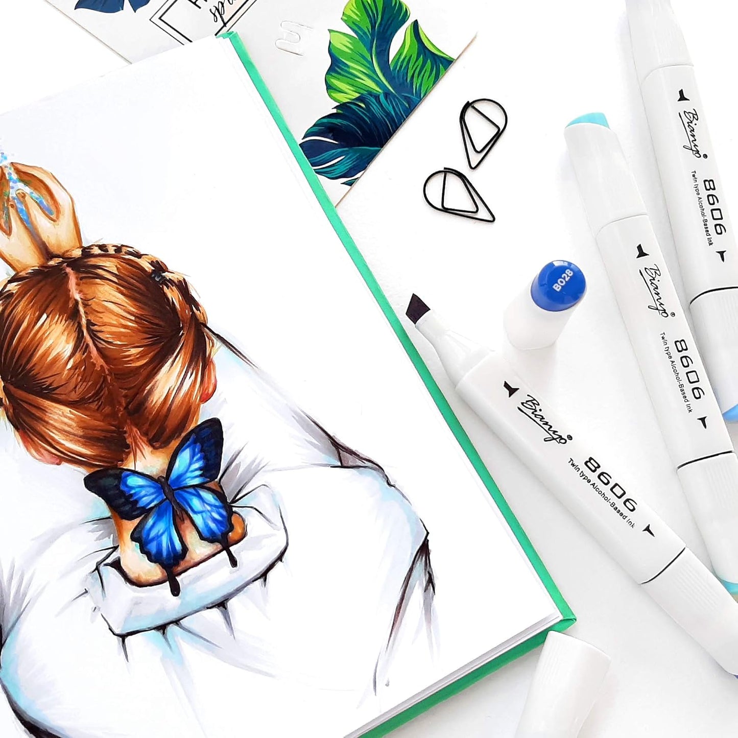 Bianyo 72 Colors Alcohol Markers Set, Dual Tip Art Markers with Bullet & Chisel Tips, Black Case with Customizable Card – Ideal for Coloring, Drawing, and Sketching as Thanksgiving & Christmas Gifts