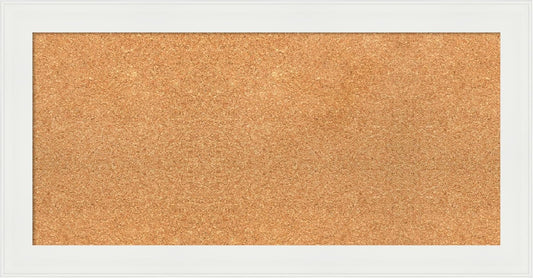 Amanti Art Natural Cork Board for Wall, 17x33 Vision Board with White Frame, Medium Corkboard Office Decor for Home Organization, Casual Corkboard Pinboard to Display Items for Home Organization in