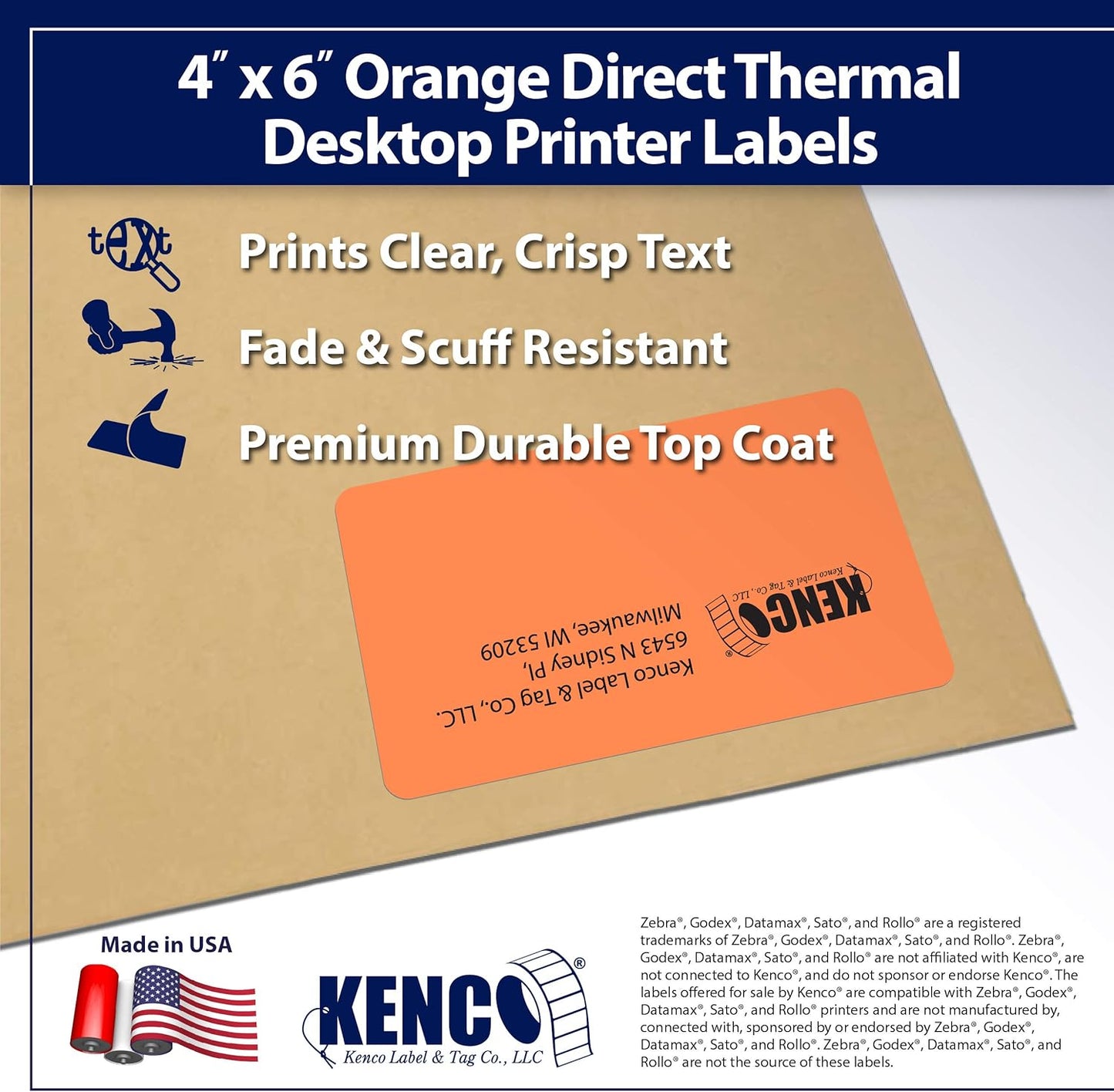 4" X 6" Direct Thermal Perforated Stickers Labels for Shipping Labels, Inventory, and Color Coding - Compatible with Zebra, Rollo, Godex and More (Rainbow Pack, 7 Rolls)
