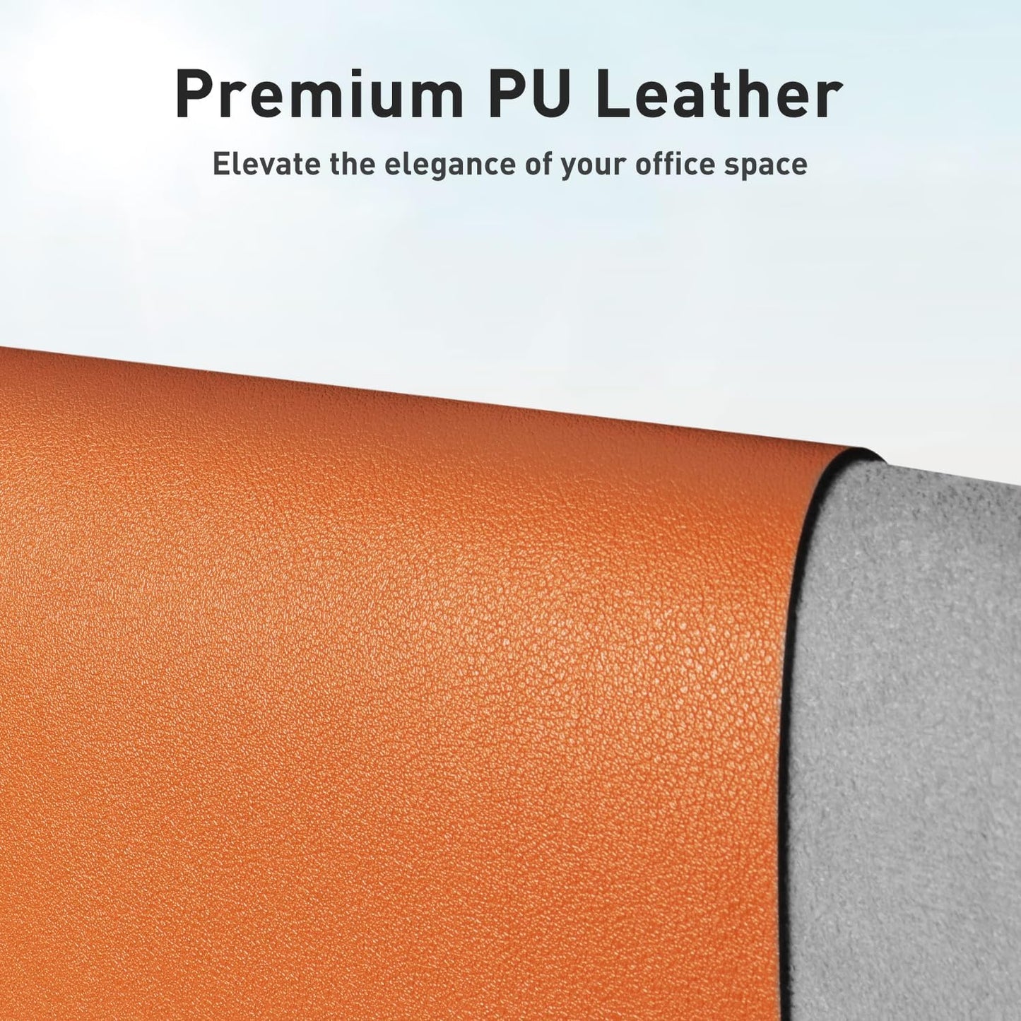 Aothia Leather Desk Pad Protector, Mouse Pad, Office Desk Mat, Non-Slip PU Leather Desk Blotter, Laptop Desk Pad, Waterproof Desk Writing Pad for Office and Home (36" x 17", Hermes Orange)