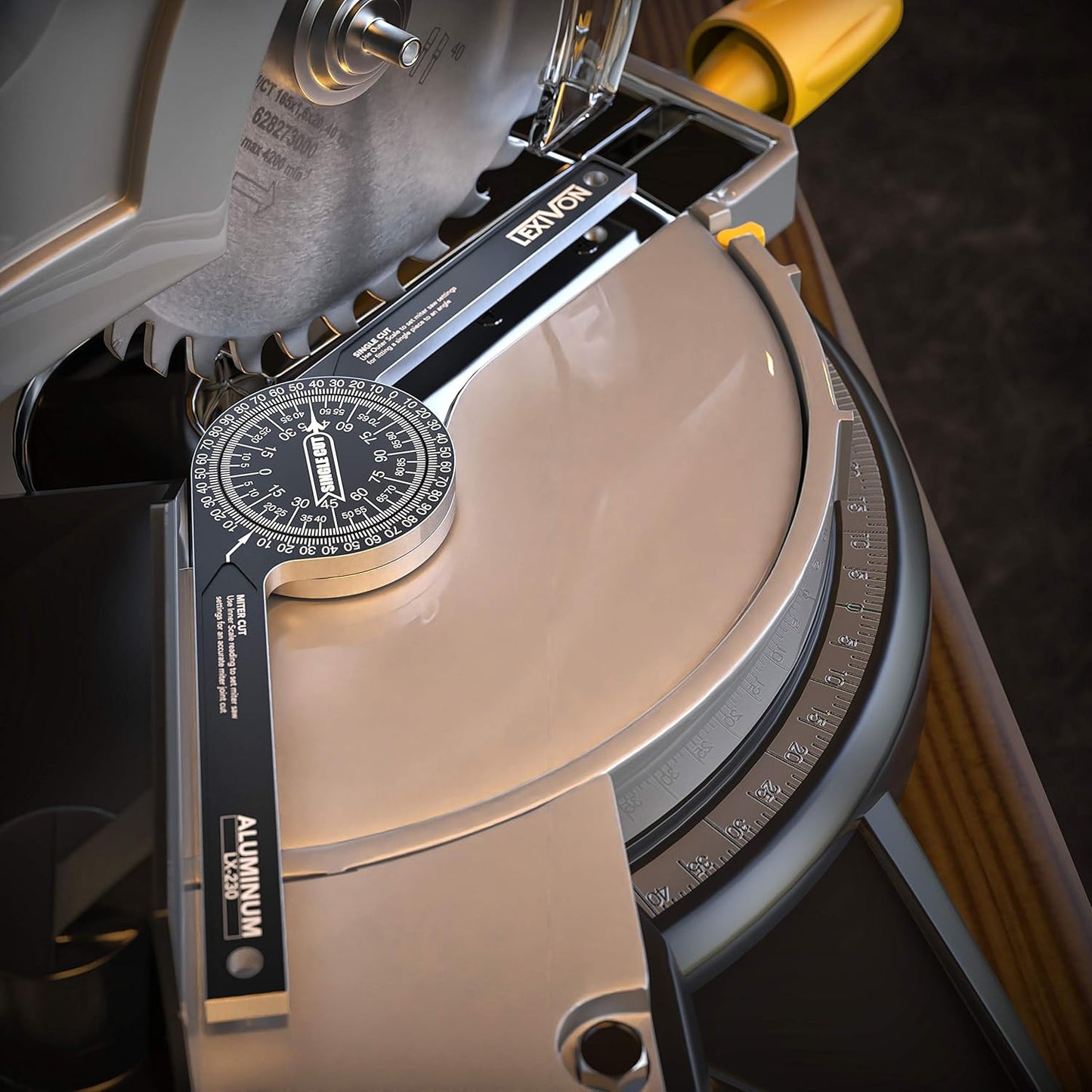 LEXIVON Aluminum Miter Saw Protractor | 7-Inch Rust Proof Angle Finder Featuring Precision Laser Engraved Scales (LX-230)