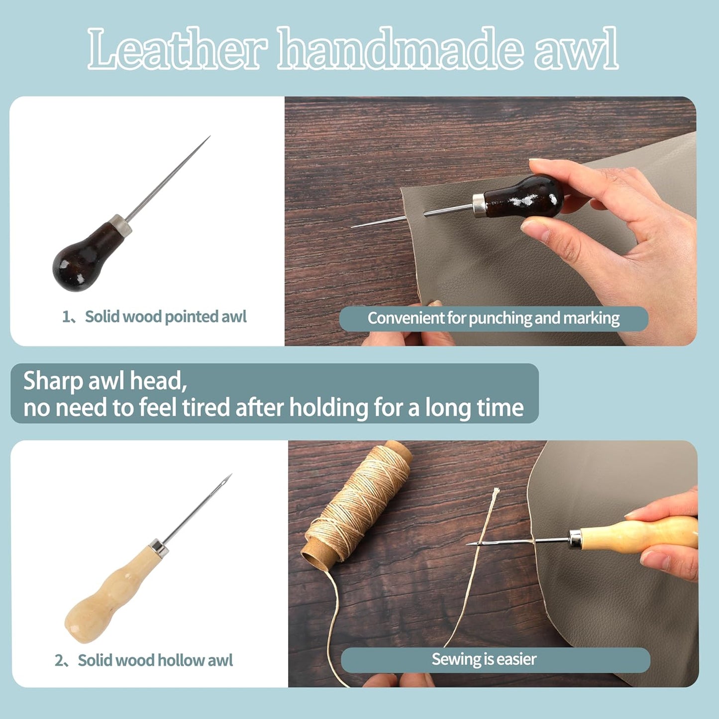 39 Pcs Bookbinding Tools Kit with Bone Folder, Waxed Thread, Binding Ribbon, Glue Brush, Awl, Needles, Ruler for DIY Bookbinding, Paper Crafts, and Book Repair