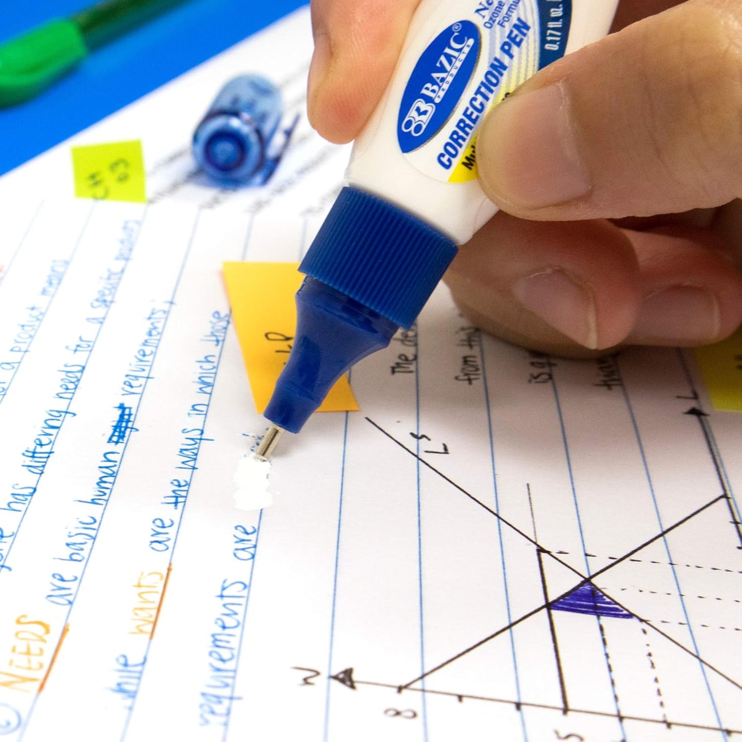 BAZIC Correction Pen (0.17oz/5 ml), Precise Metal Tip Applicator, Mini Fine Point Corrections Fluid, White Out Liquid (2/Pack), 144-Packs