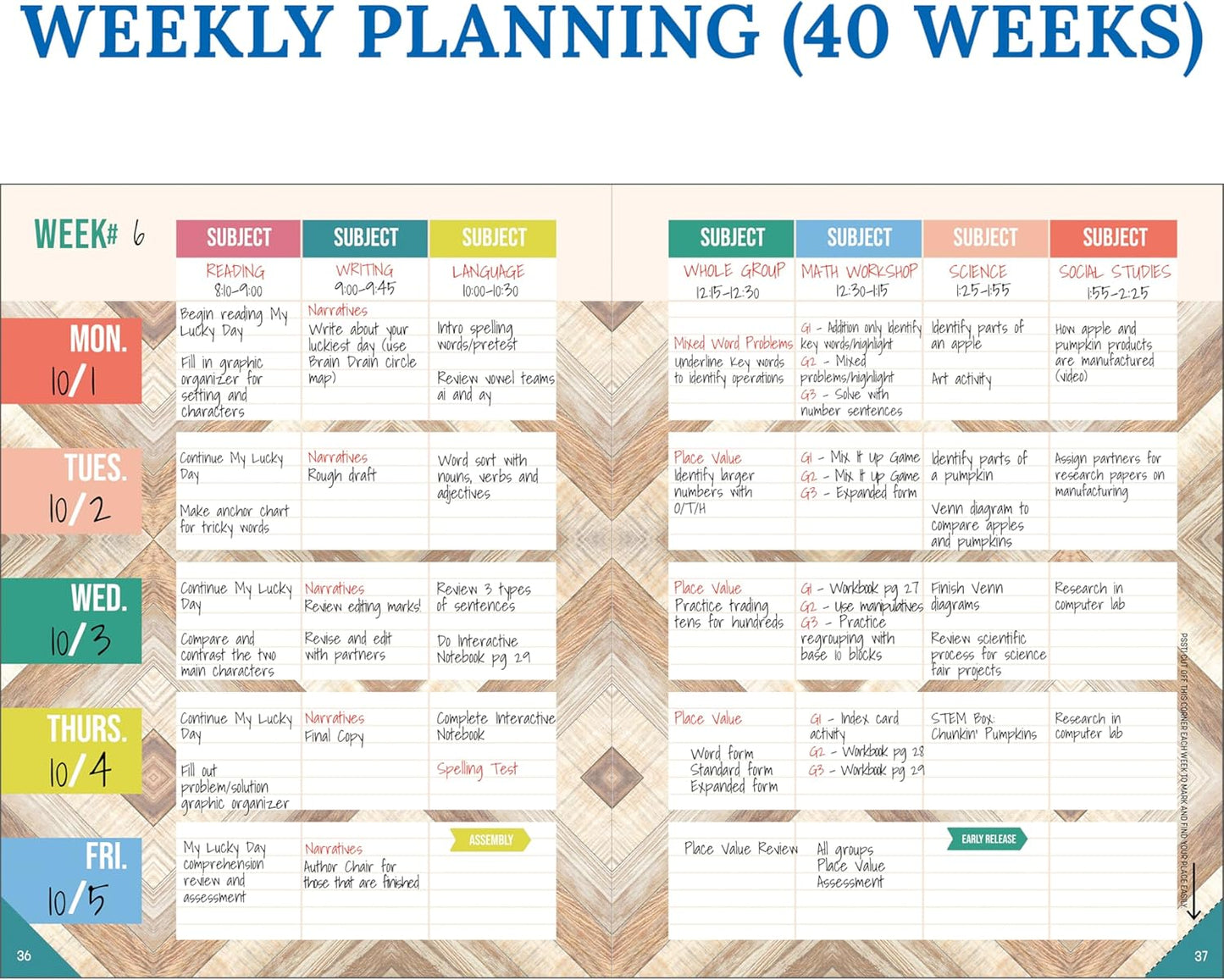 Carson Dellosa True to You Teacher Planner 2025-2026, Undated 8" x 11" Lesson Plan Book With Stickers, Class Schedule, Weekly Calendar School Supplies, Homeschool Essentials and Classroom Must Haves