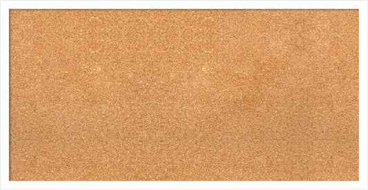 Amanti Art Natural Cork Board for Wall, 17x33 Vision Board with White Frame, Medium Corkboard Office Decor for Home Organization, Modern Corkboard Pinboard to Display Items for Home Organization in