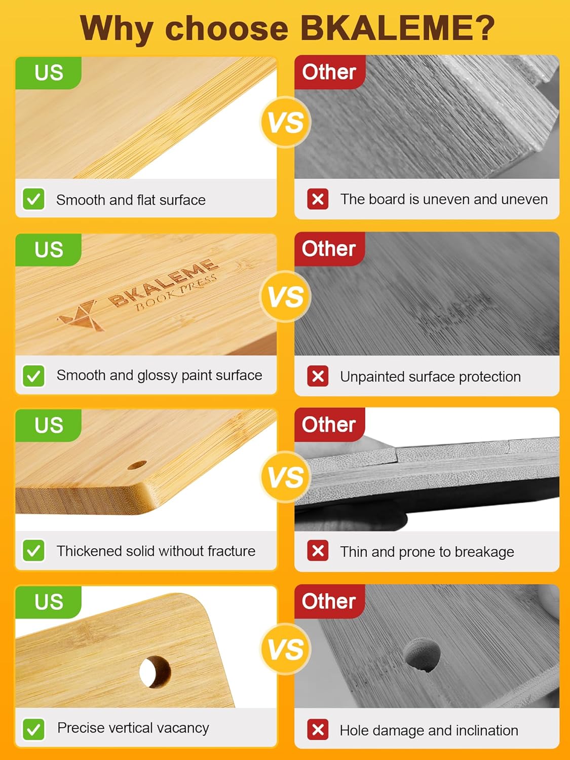 Book Press - 14.7x11.4 Large Size, Sustainable Wood Bookbinding Press, Portable Grip Handle & Anti-Slip Mat, Handmade Book Binding Tools for Craft Enthusiasts