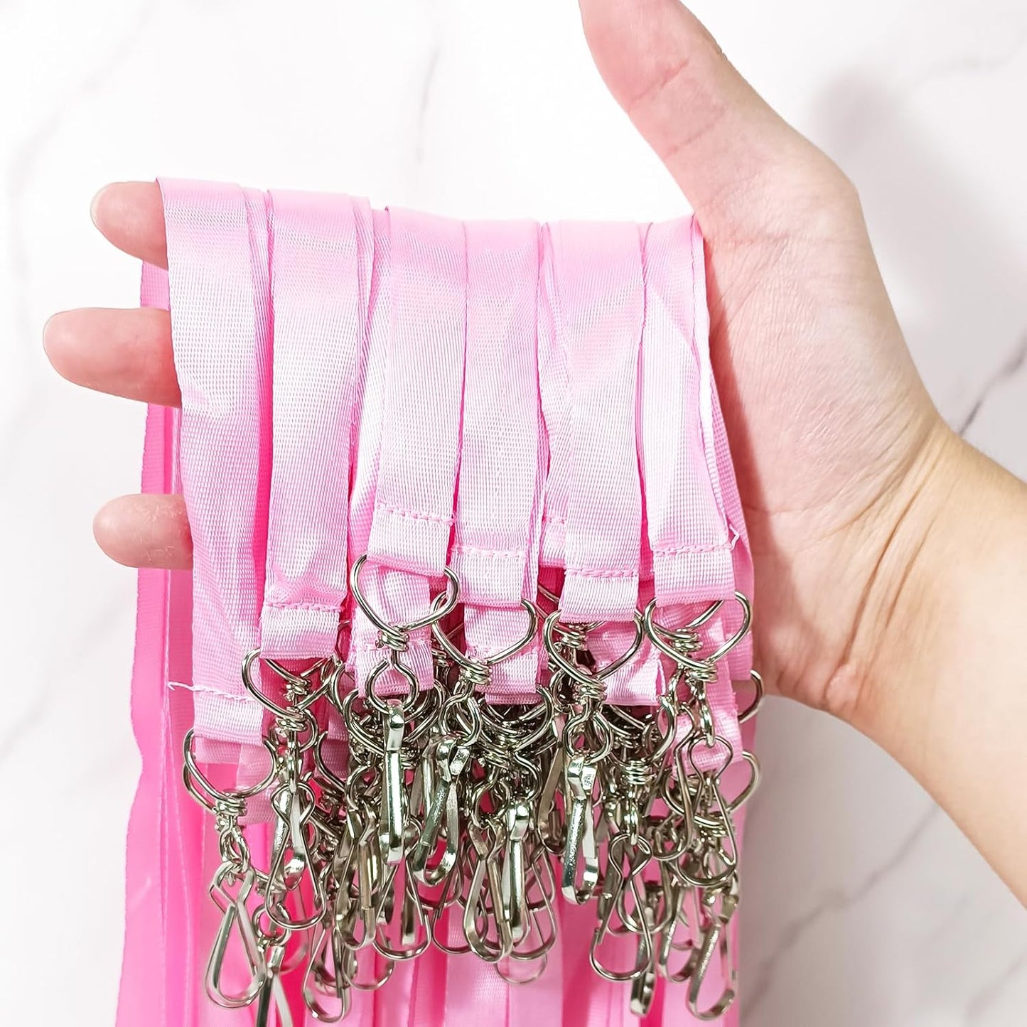 DE Breakaway Lanyards for Id Badges,Teacher Lanyard with with J-Hook Bulk Flat Lanyards for Name tag ID Badges Holder