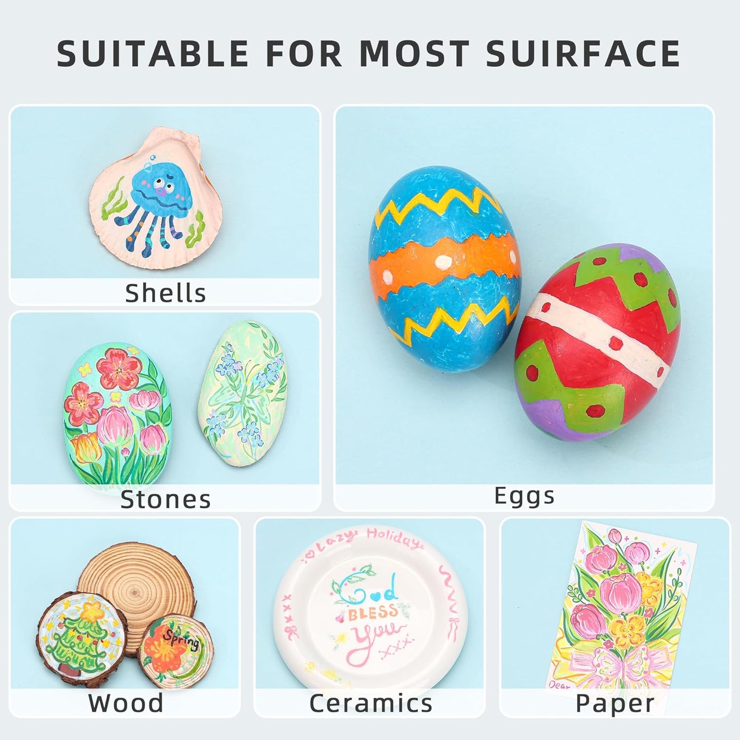 192 Colors Acrylic Paint Markers, Soft Brush Tip Marker Pens Set with Marker Bag, Acrylic Paint Pens for Fabric, Wood, Stone, Canvas, Glass, Egg, Rock Painting, DIY Crafts and Art Supplies