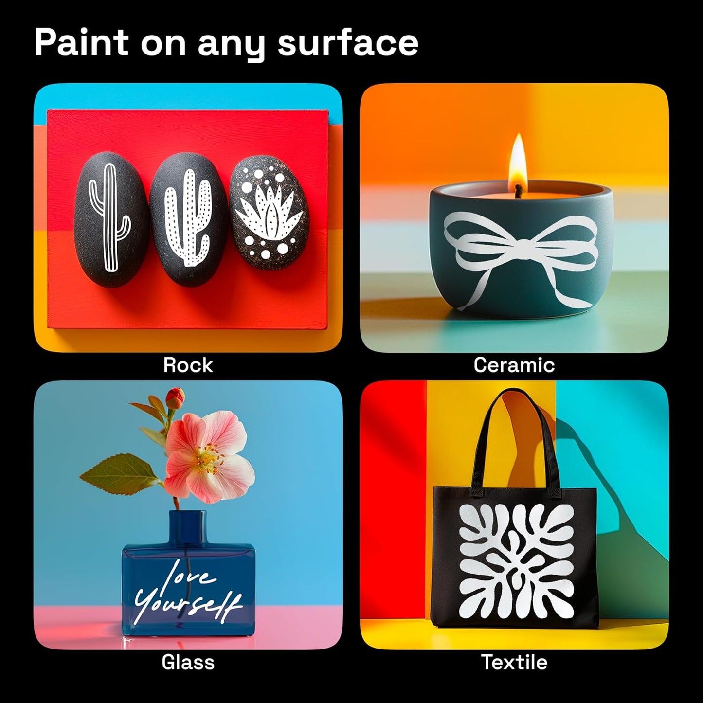 ARTISTRO 5 White Dual-Tip Acrylic Paint Pens - 1-5 mm Brush + 1mm Fine Tips - Multisurface Markers for Fabric, Glass, & More