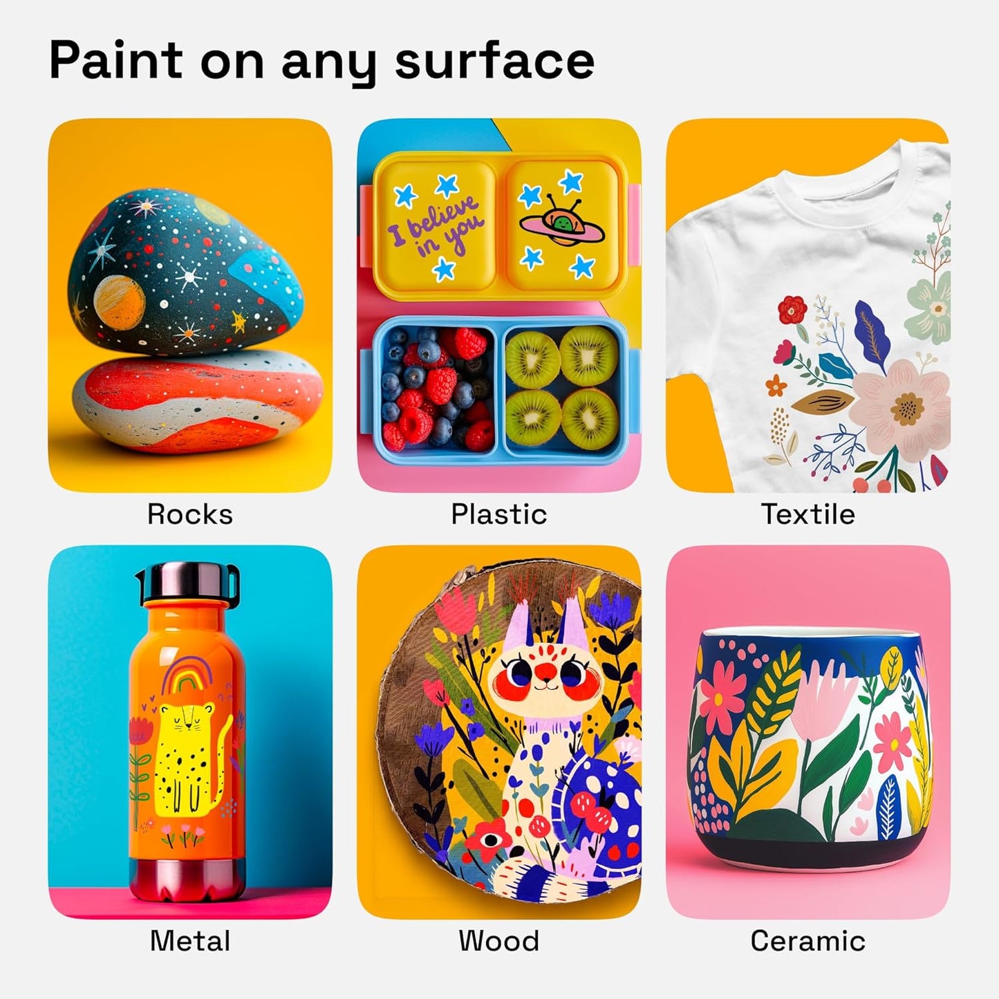 ARTISTRO 120 Dual Tip Acrylic Paint Markers - Easy for All Ages & Levels Acrylic Paint Pens for Fabric, Rocks, Paper, Wood, Canvas, Glass, DIY (Dual Tip Brush + Fine, 120)