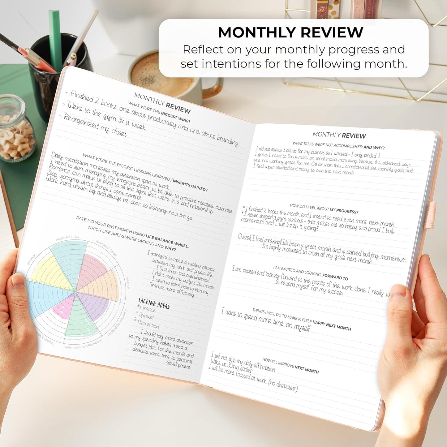 Clever Fox Planner PRO Schedule – Undated Weekly & Monthly Life Planner with Time Slots, Appointment Book & Daily Organizer, A4 (Rose Gold)