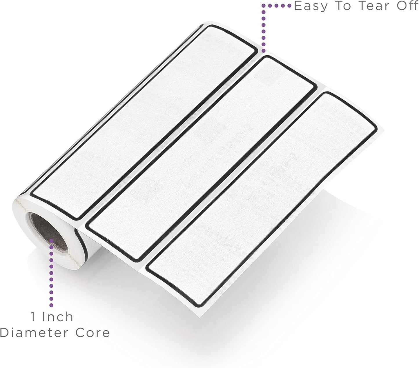 Carstens Adhesive Sticker Labels, 5 3/8” x 1 3/8”, Binder Labels for 1.5” – 4” Ring Binder Spines, Roll of 200, White, 4 Pack