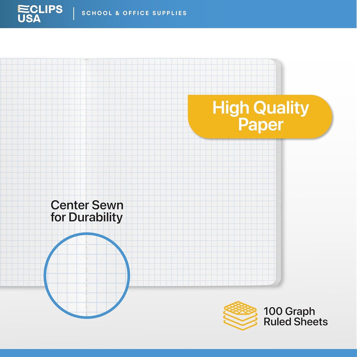 Composition Notebooks, Quad Ruled, Graph Paper Composition Notebook, Graph Composition Notebook, 100 sheets, 9.75″ x 7.50″ (12 Pack)