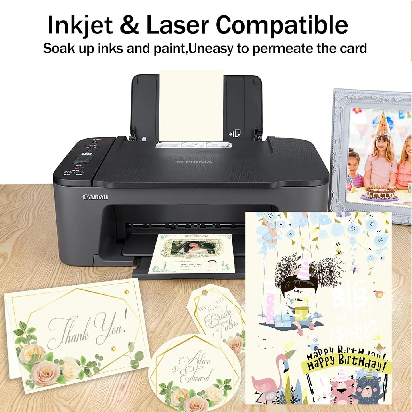 50 Sheets Cream Cardstock 8.5 x 11 Ivory Paper, Goefun Off White Card Stock Printer Paper for Cards Making, Office Printing, Wedding