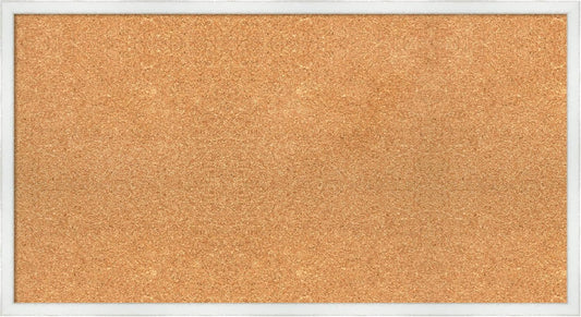Amanti Art Natural Cork Board for Wall, 19x35 Vision Board with White Frame, Large Corkboard Office Decor for Home Organization, Country Rustic Corkboard Pinboard to Display Items for Home
