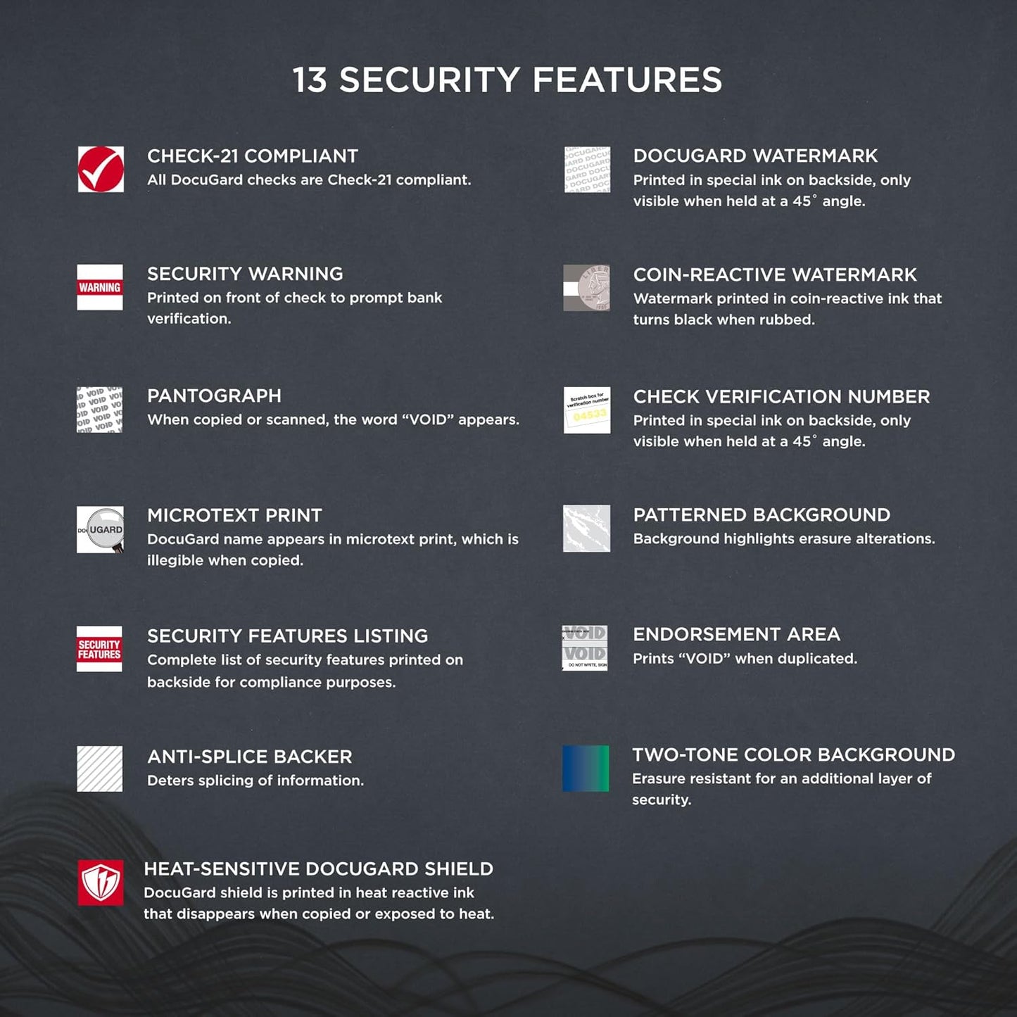 DocuGard Blue/Green Galaxy Premier Prismatic Top High Security Check Paper - QuickBooks & Laser/Inkjet Printer Compatible - 13 Security Features - 500 Blank Business Checks (04563)