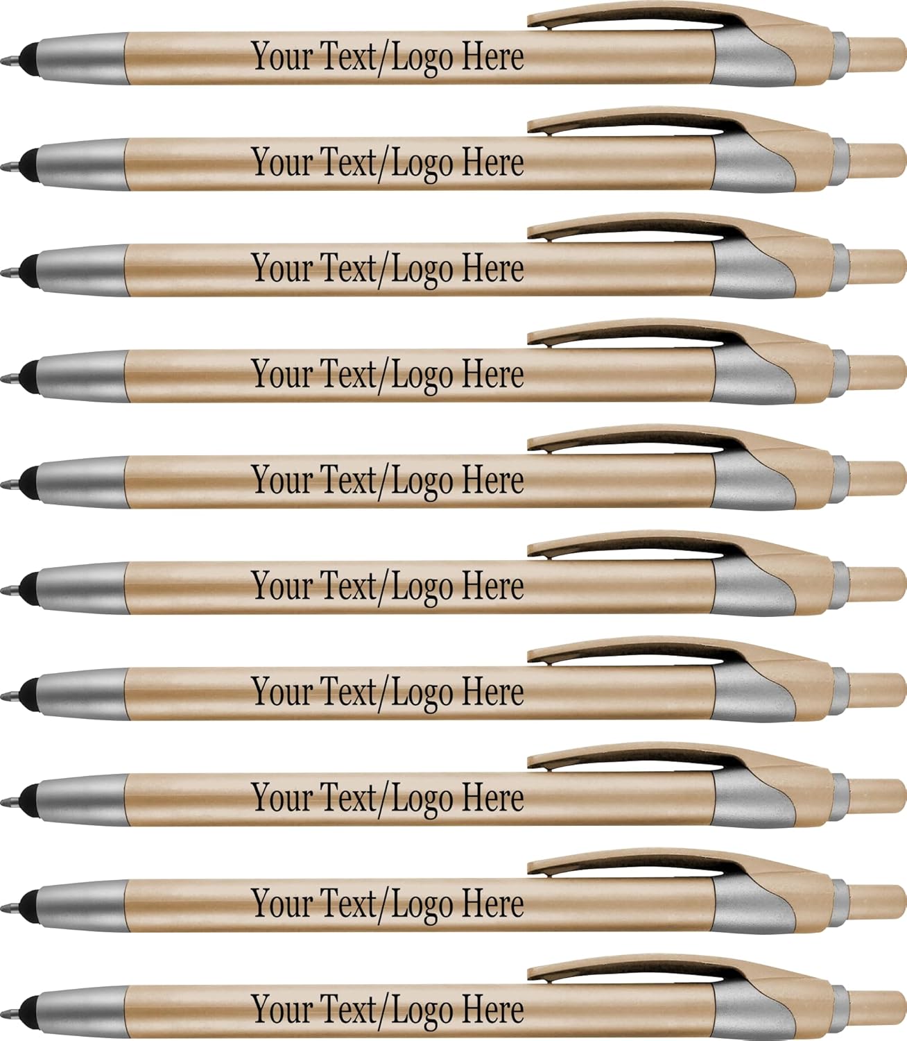 Personalized Pens in BLUE INK With your Custom Logo or Text Pens-Pack of 450- for Marketing, Parties, and Events, 2 in 1 Capacitive Stylus & Ballpoint Pen Compatible With Touchscreen Devices, Gold