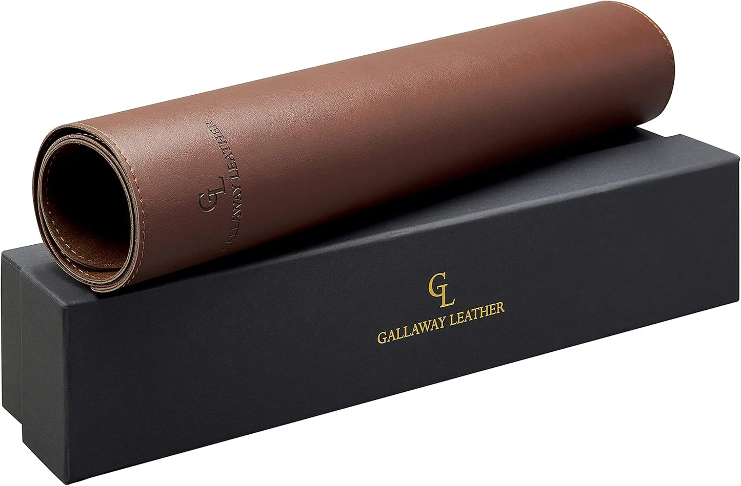 Gallaway Leather Desk Mat - Office Writing Pad, Medium 24" x 14" Dark Brown, Gift Ready Elegant Computer Desk Cover Protector