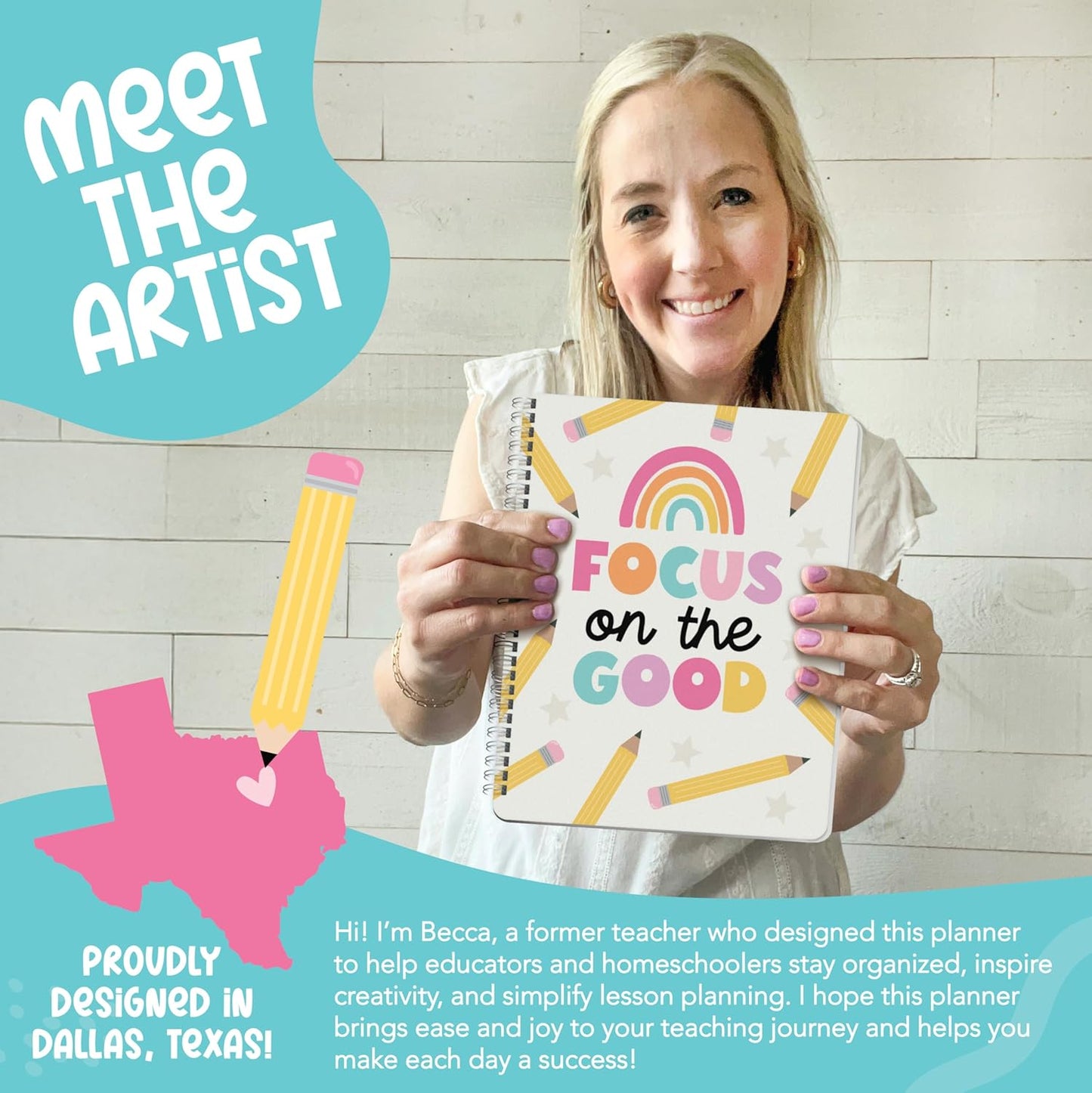 Hadley Designs Teacher Planner 2025-2026 – Undated Teacher Planners, Homeschool Lesson Planner Book For Teachers Must Haves, Lesson Plan Book For Teachers Classroom Supplies & Appreciation Gifts