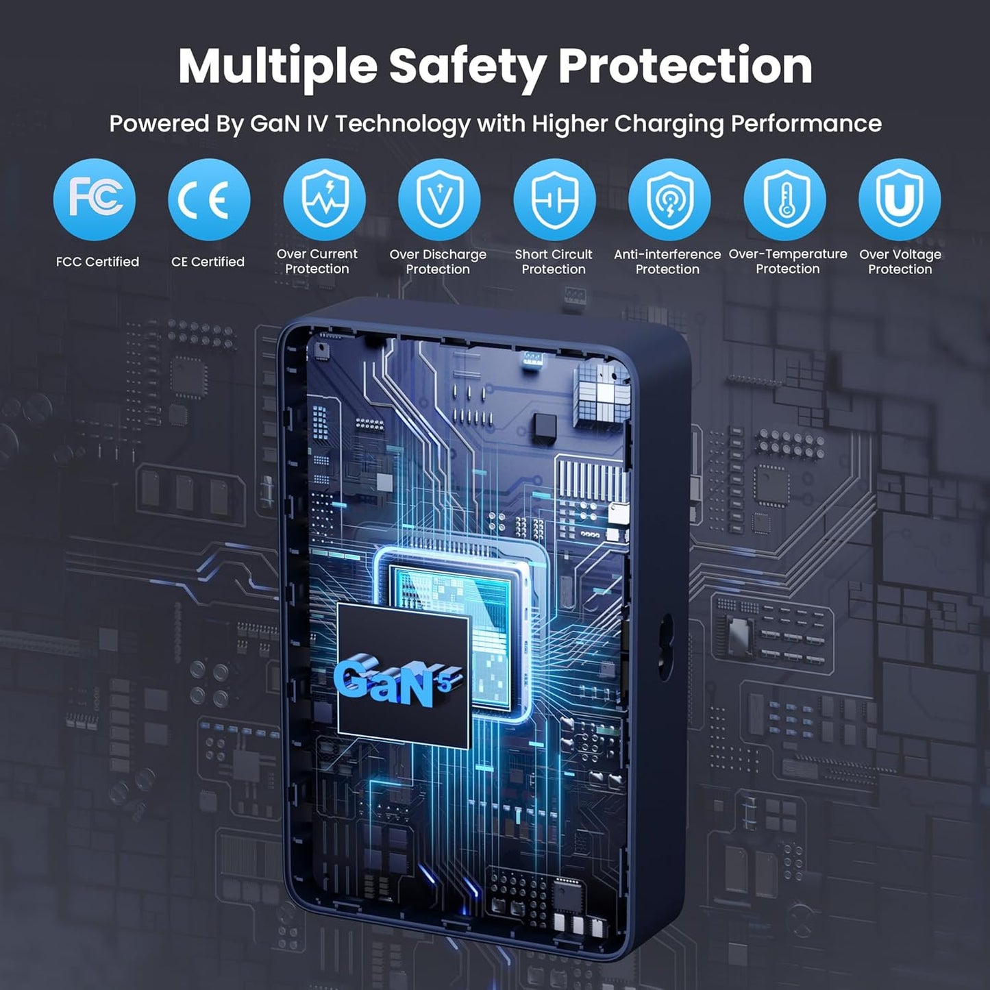 730W USB C Charger Block,10-Ports GaN V Fast Charging Station Hub,QC4.0+3 PD 100W Laptop Charger Wall Power Adapter for MacBook Pro/Air,DELL,iPhone 16/15/14/13,iPad,Galaxy S25,Pixel,Steam Desk-Navy