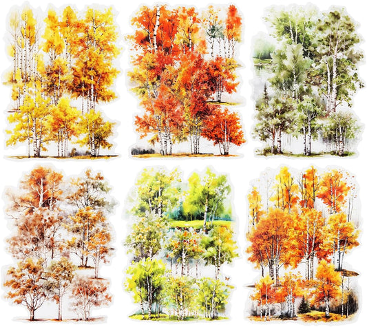 Forest PET Sticker Set, 120PCS Tree Ephemera for Scrapbooking, Journaling, Crafting, DIY Projects, and Art Supplies