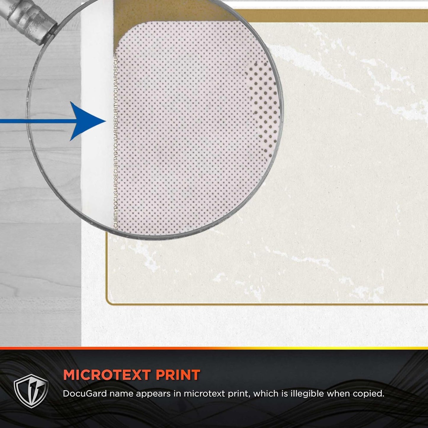 DocuGard Standard Gold Marble Middle High Security Check Paper - Laser/Inkjet Printer Compatible - 11 Security Features - 500 Blank Business Checks (04513)