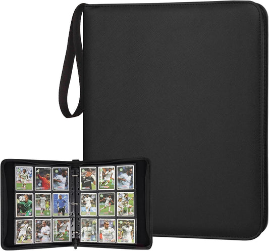9 Pocket Card Binder, Premium Zip Trading Card Binder, 720 Double Sided Pocket PU Card Collection Binder, Collector Card Album, Card Folder for MTG, TCG, Sports Cards, Game Cards (Black)