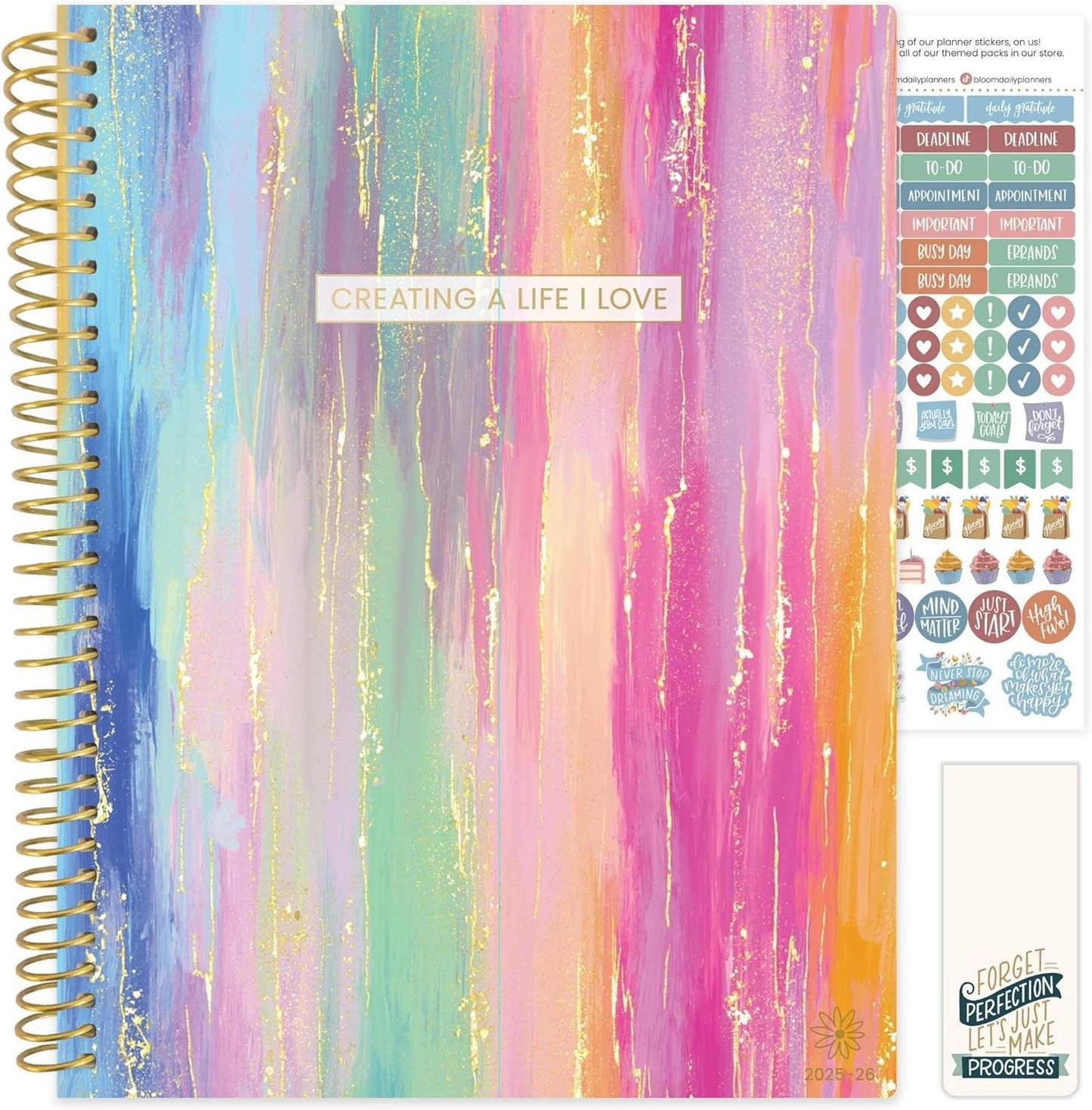 bloom daily planners 2025-2026 (8.5" x 11") Academic Year Daily Planner (July 2025 - July 2026) - Weekly & Monthly Dated Agenda Organizer with Stickers & Tabs - Creating A Life I Love