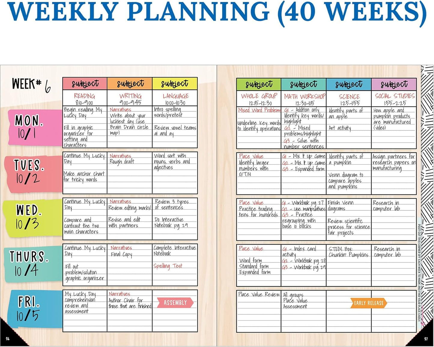 Carson Dellosa Creatively Inspired Planner 2025-2026, Undated 8" x 11" Lesson Plan Book With Stickers, Class Schedule, Weekly Calendar, Homeschool and Classroom Must Haves, Boho School Supplies