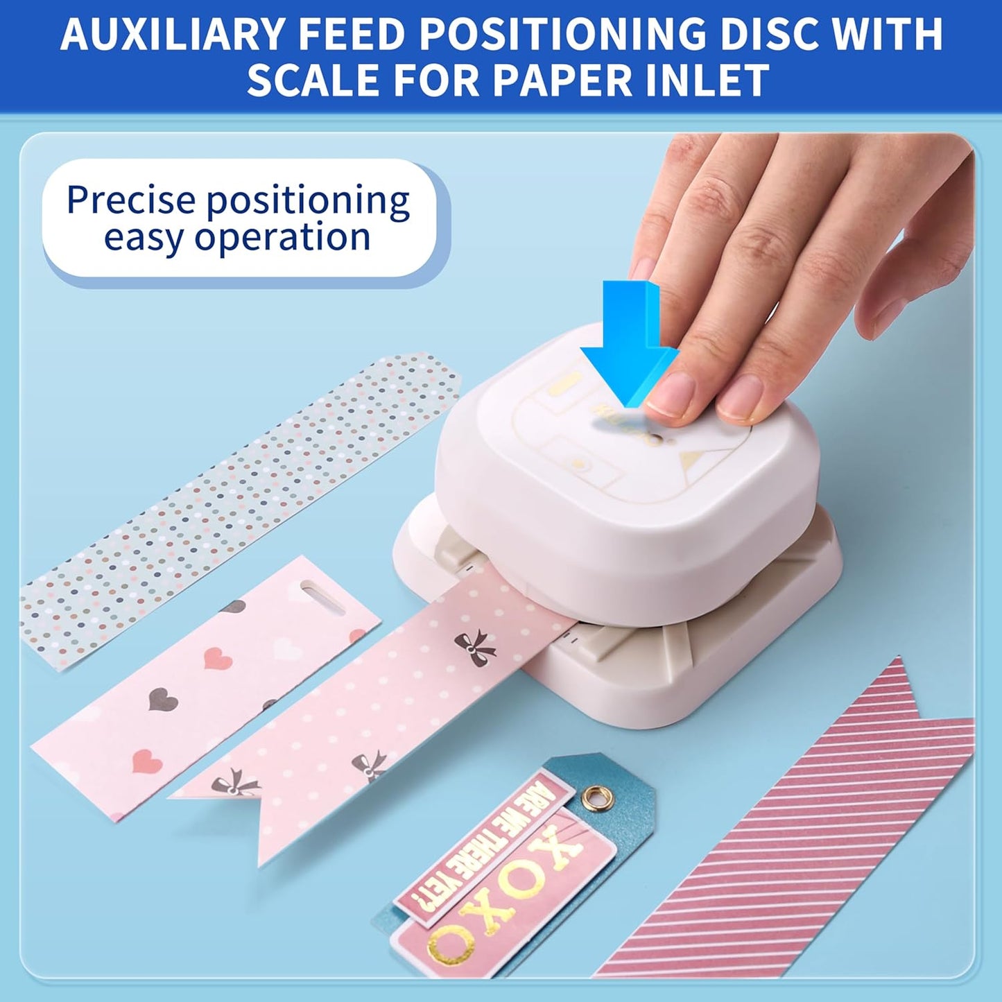 4 in 1 Tag Punch for Paper Crafts, Kaluofan 2024 New Gift Tag Marker Punch, Paper Punches for Crafting, 4 Shapes Card Making Scrapbooking Arts Corner Cutter DIY Projects