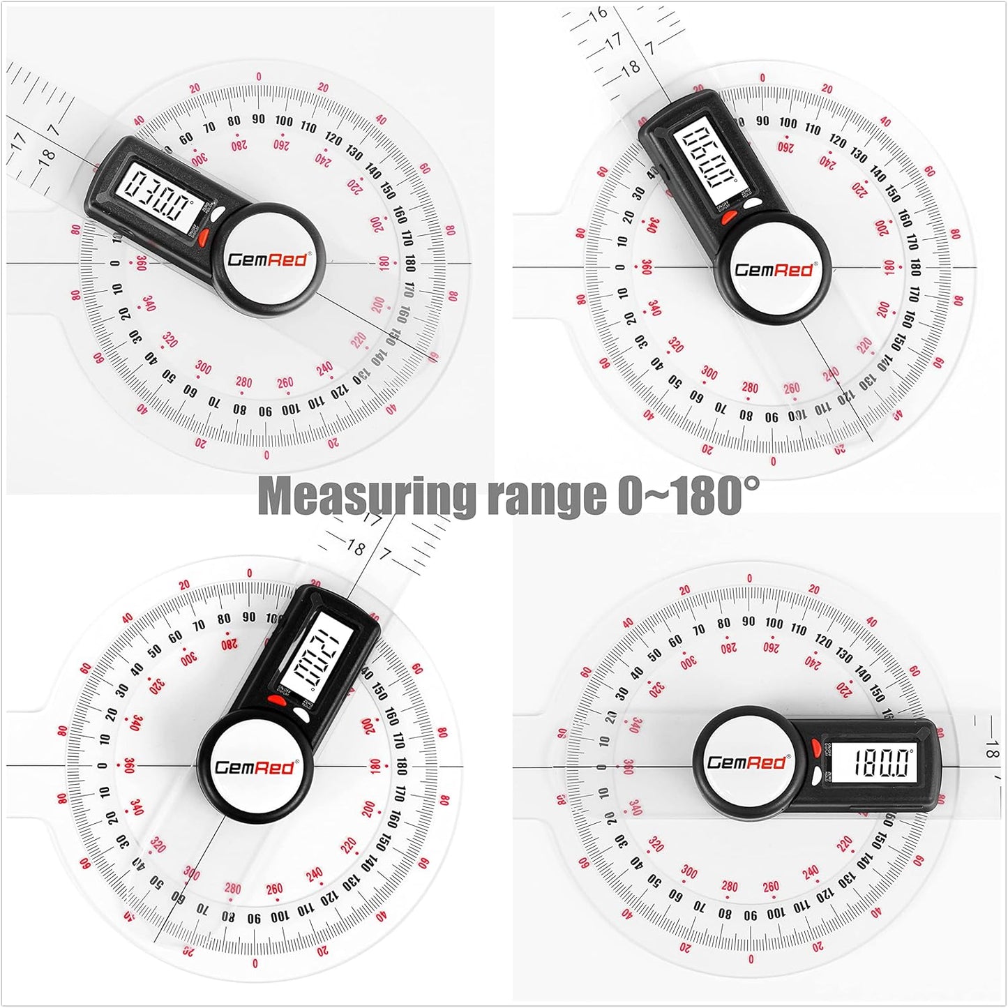 GemRed 12" Digital Goniometer for Joint Range of Motion ROM Measurement(GR311 New Version)