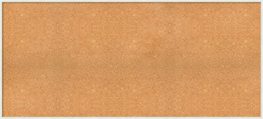 Amanti Art Natural Cork Board for Wall, 27x59 Vision Board with White Frame, Oversize Corkboard Office Decor for Home Organization, Modern Corkboard Pinboard to Display Items for Home Organization in
