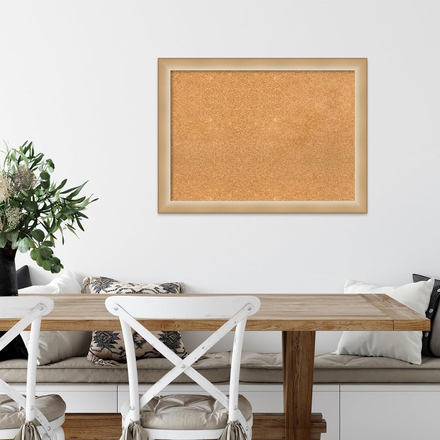 Amanti Art Natural Cork Board for Wall, 23x31 Vision Board with Gold Frame, Medium Corkboard Office Decor for Home Organization, Modern Corkboard Pinboard to Display Items for Home Organization in