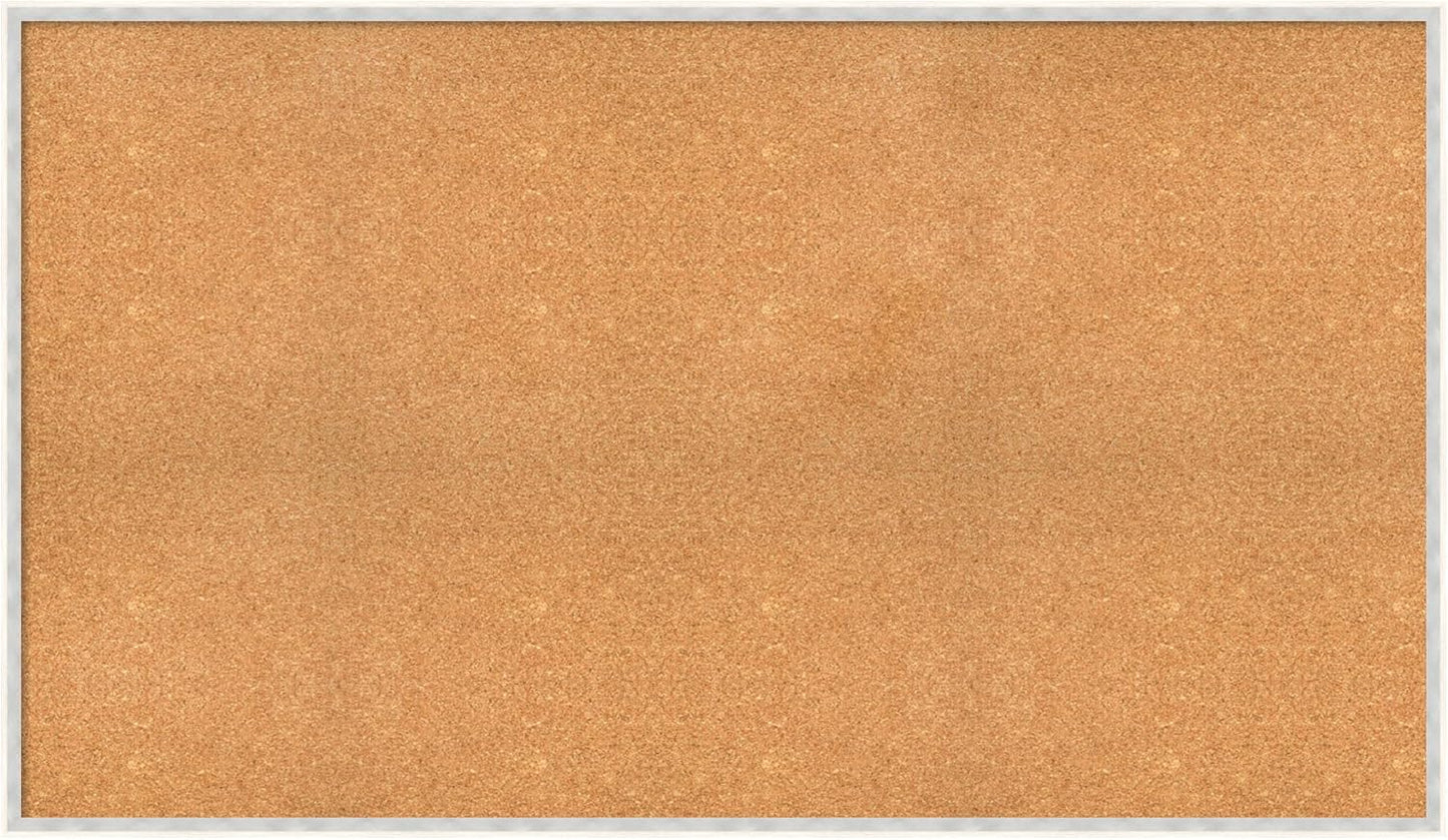 Amanti Art Natural Cork Board for Wall, 33x57 Vision Board with White Frame, Oversize Corkboard Office Decor for Home Organization, Modern Corkboard Pinboard to Display Items for Home Organization in