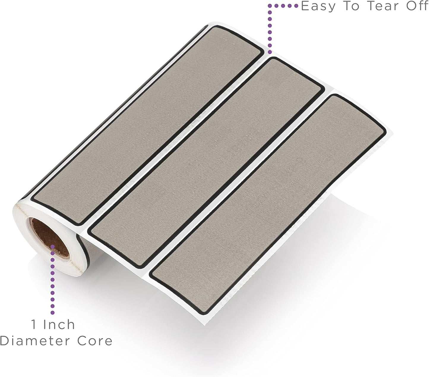 Carstens Adhesive Sticker Labels, 5 3/8” x 1 3/8”, Binder Labels for 1.5” – 4” Ring Binder Spines, Gray, Roll of 200