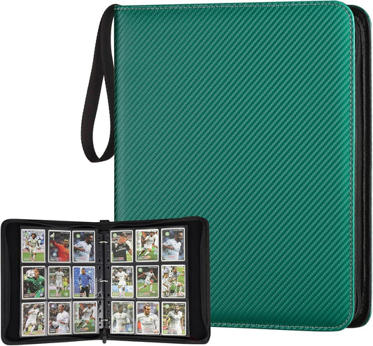 9 Pocket Card Binder, Premium Zip Trading Card Binder, 720 Double Sided Pocket PU Card Collection Binder, Collector Card Album, Card Folder for MTG, TCG, Sports Cards, Game Cards (Dark Green)