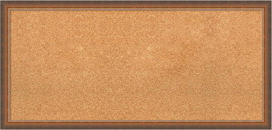 Amanti Art Natural Cork Board for Wall, 18x38 Vision Board with Bronze Frame, Medium Corkboard Office Decor for Home Organization, Modern Corkboard Pinboard to Display Items for Home Organization in