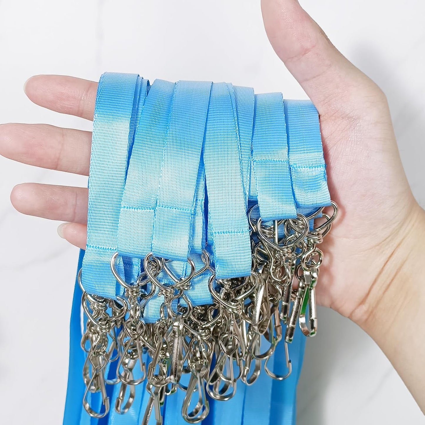 DE Breakaway Lanyards for Id Badges,Teacher Lanyard with with J-Hook Bulk Flat Lanyards for Name tag ID Badges Holder