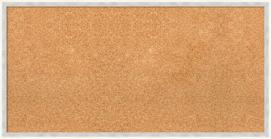 Amanti Art Natural Cork Board for Wall, 17x33 Vision Board with White Frame, Medium Corkboard Office Decor for Home Organization, Modern Corkboard Pinboard to Display Items for Home Organization in