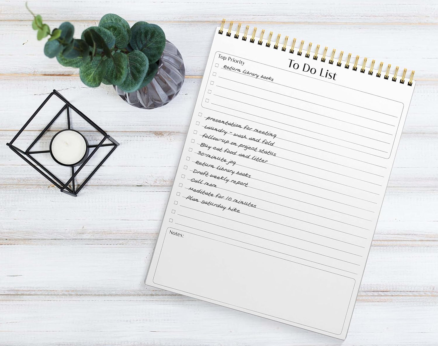 Better Office Products To Do List Notepad, 8.5" x 11", Planning Note Pad, 50 Sheets, Double Wire Spiral, Daily Agenda Productivity Checklist Organizer,(3 Pack)