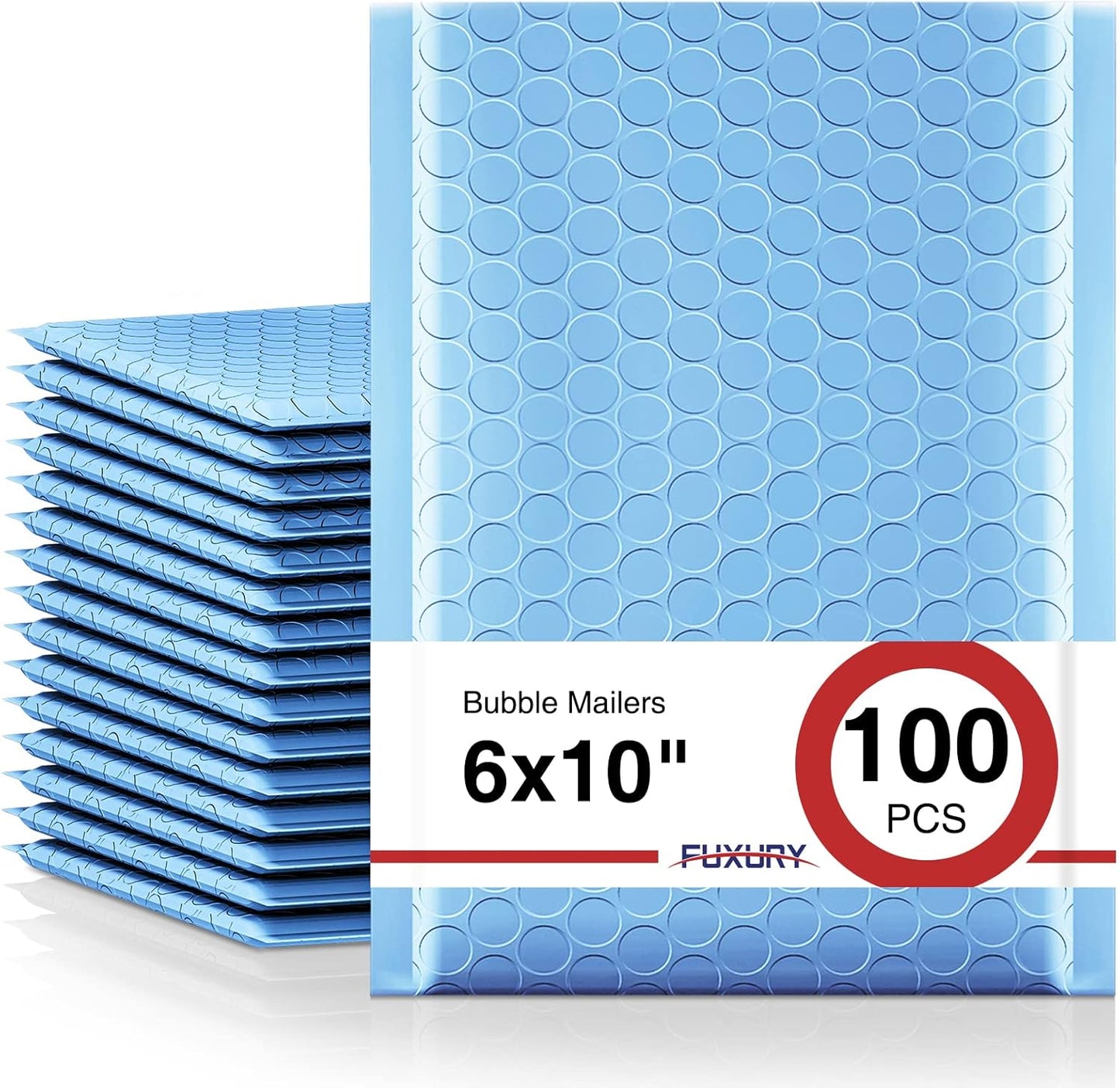 Fuxury 100Pcs Bubble Mailers 6x10" Light Blue Bubble Mailer Thick Shipping Padded Envelopes Usable Size 6x9" Padded Mailers Shipping Bags for Mailing,Packaging, Small Business, Boutique, Bulk #0