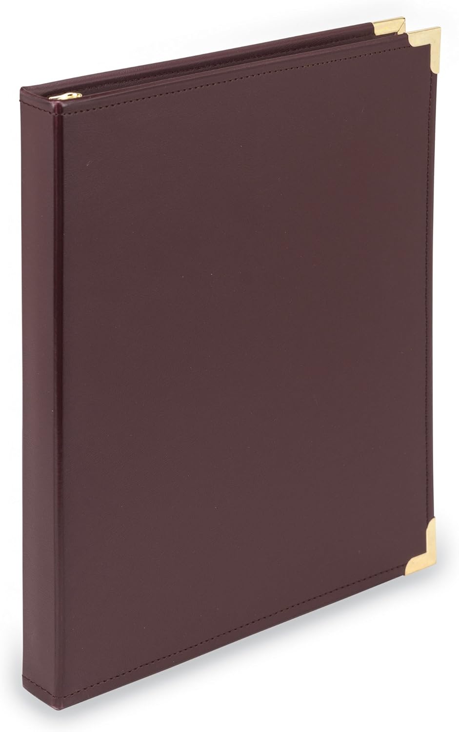 Samsill Classic Collection Leather 3 Ring Binder, Executive Presentation Portfolio, 0.5 Inch (Holds 100 Sheets), Brass Round Ring, Burgundy