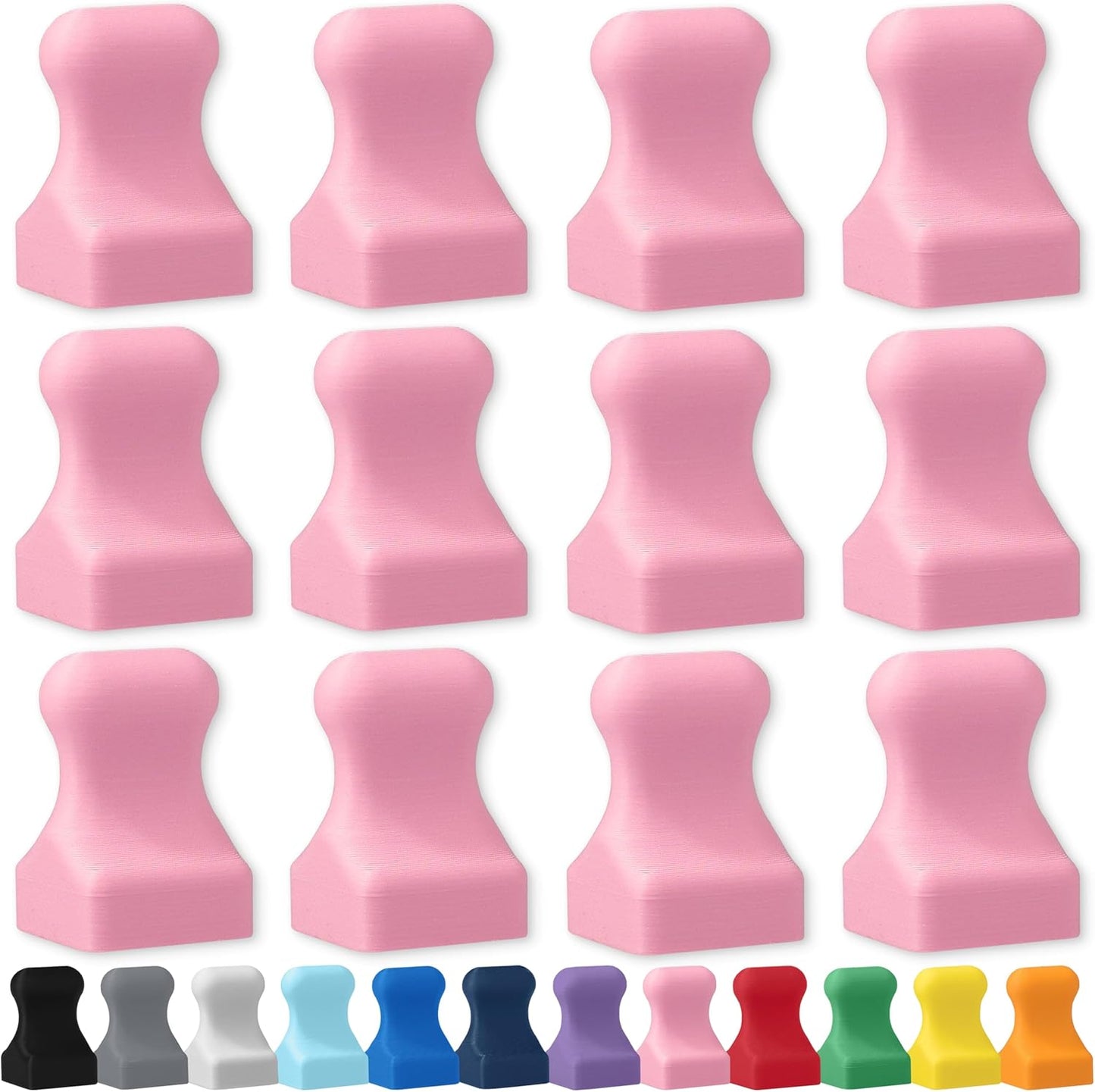 Glassboard Studio MiniPawn Magnet - Strong Neodymium Rare Earth Magnets for Fridge, Whiteboard, Locker & Magnetic Glassboards - Ideal for Crafting & Office Use - Strong Fridge Magnets (Blush Pink, 12)